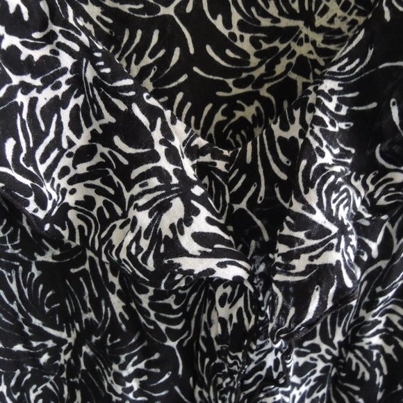 Nomadic Traders Black & White Ruffle Neck Dress M - Picture 8 of 10